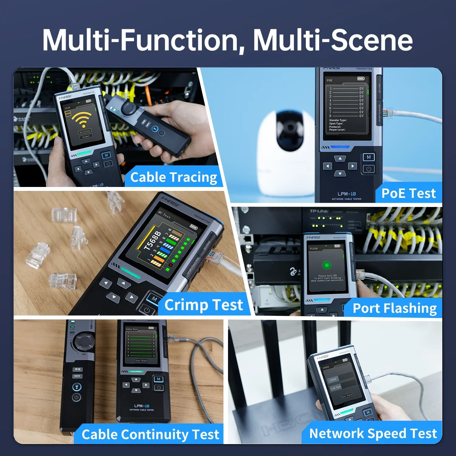 FNIRSI LPM-10A LAN Cable Finder RJ45 RJ11 Line Tester Flash Port