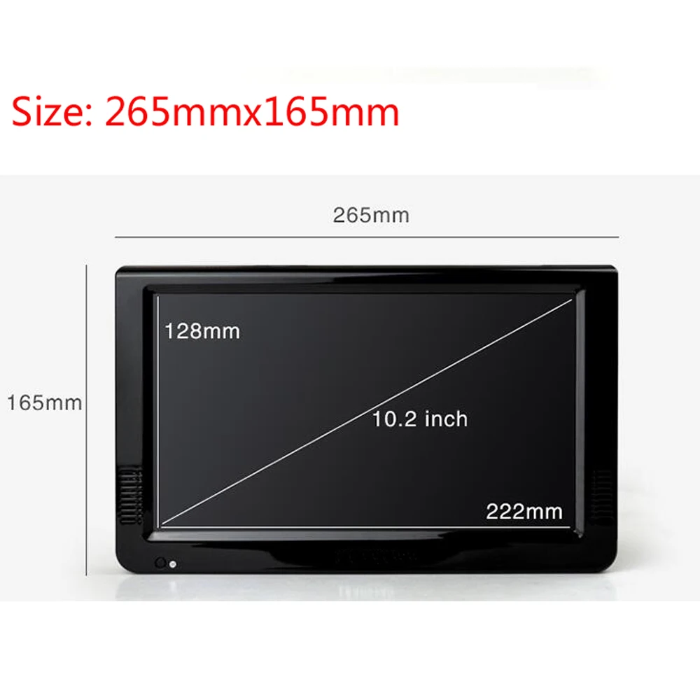 D10 Leadstar 10 인치 DVBT/DVBT2 & ISDBT 휴대용 미니 자리 Tv H265/Hevc Dolby Ac3 HDMI 입력 가정용 자동차 보트 야외에서 사용