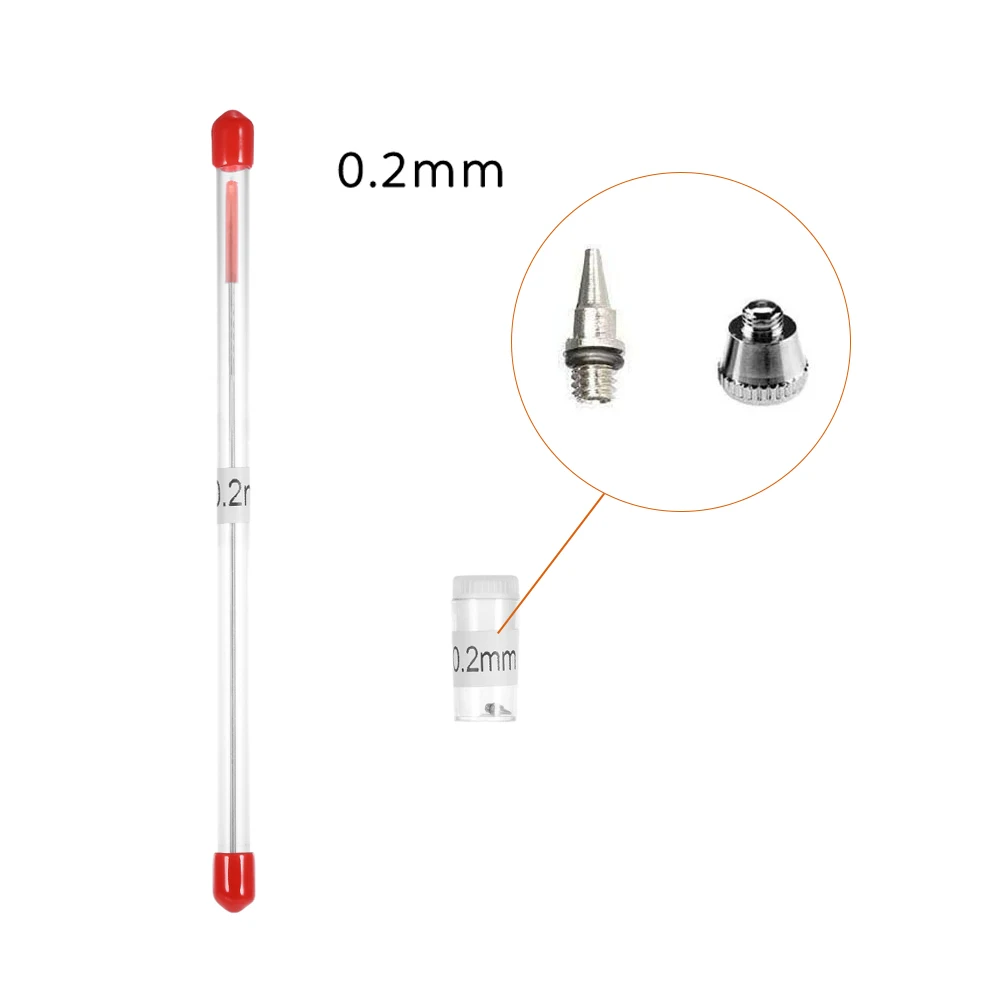 0.2/0.3/0.5 MM Needle Nozzle Cap Replacement Spray Gun Air Brush Clean Kit Parts Accessories Tool