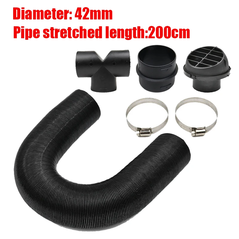 Air Diesel Heater 42mm Diameter 200cm Length Duct Pipe Tube Hose Outlet Exhaust Joiner Connector For Webasto Eberspaecher