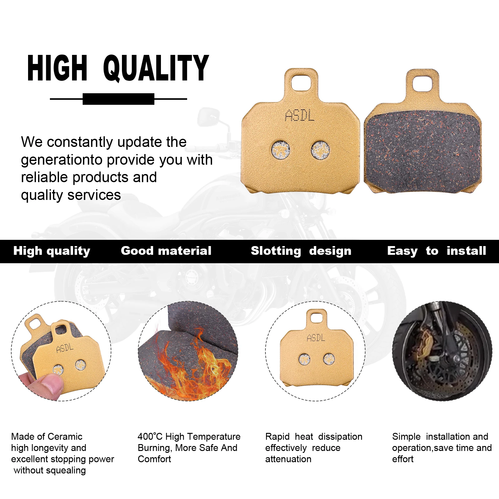 

Motorcycle Rear Brake Pads Disc Tablets For DUCATI 796 Monster 20th Anniversary ABS 2013 800 Supersport 03-04 848 Evo Dark 2012