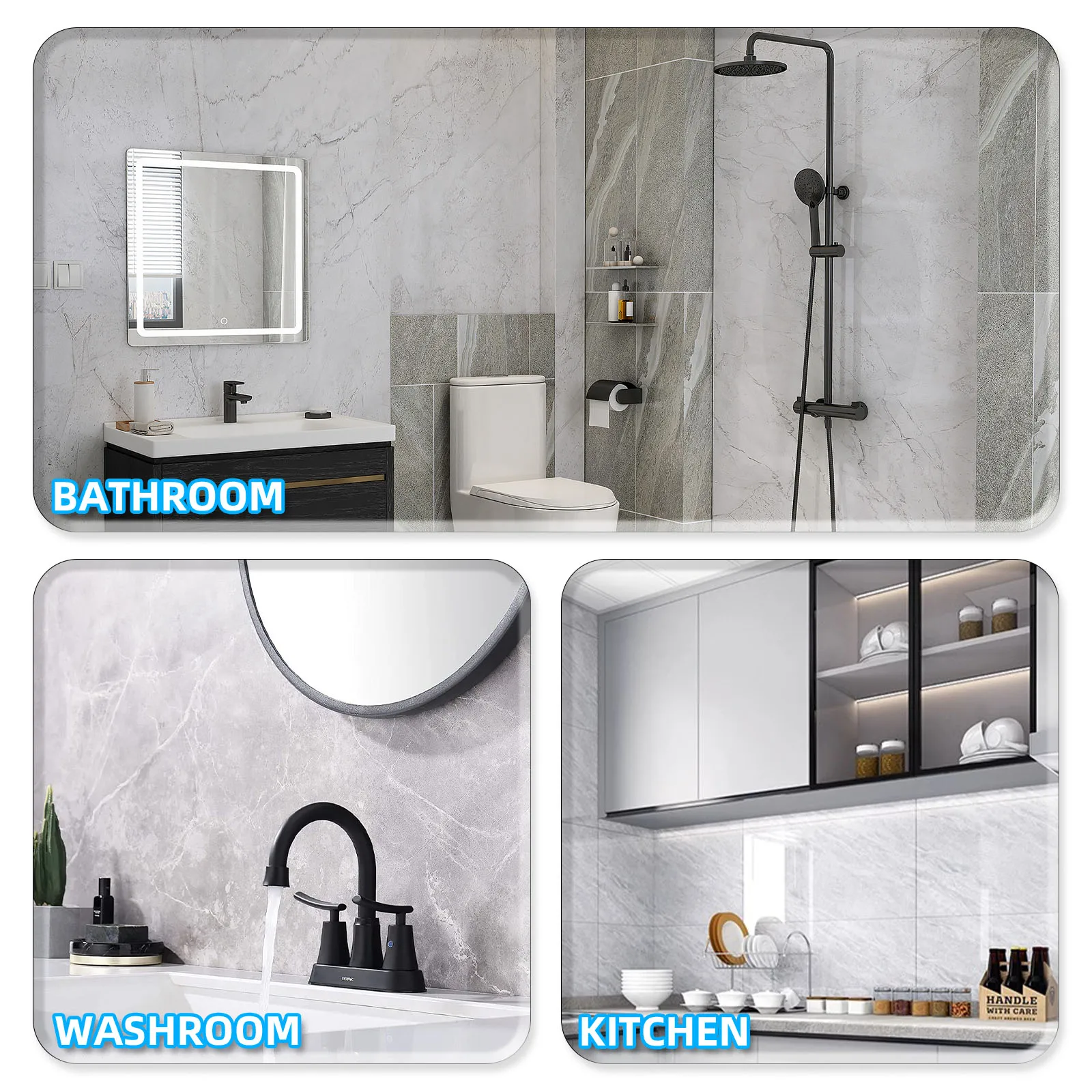 Viladepot Suction Cup Shelf Gray Bathroom Shelf Cargo Organizer With 4PCS Hooks 1PCS Towel Bar