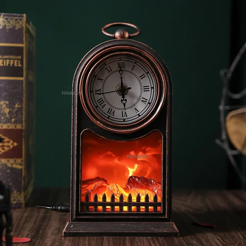 Simulation Electric Fireplace LED Flame Lamp Fake Fireplace Christmas Props Living Room Bedroom Study Room Decoration Light M L