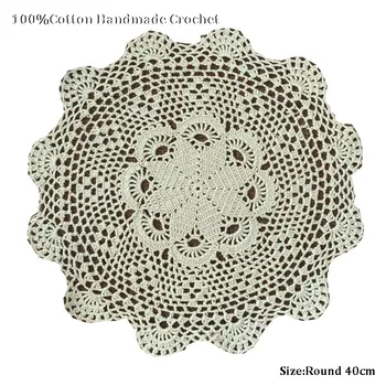 Handmade crochet flower round table cloth cover kitchen cotton tea tablecloth Christmas wedding Table decoration and accessories