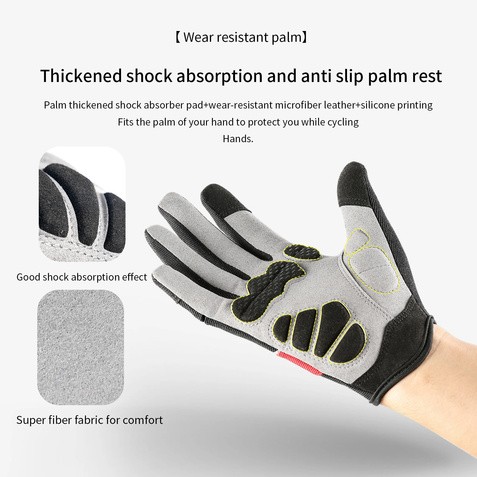 Reflection Cycling Gloves Touch Screen Anti-slip Shockproof Pad MTB Bike Gloves Sport Fitness Running Bicycle Gloves 3