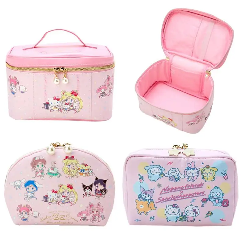 

Косметичка с логотипом Сейлор Мун, Sanrio, My Melody Cinnamoroll Kuromi Сумочка Hello Kitty, водонепроницаемая дорожная сумка для хранения косметики