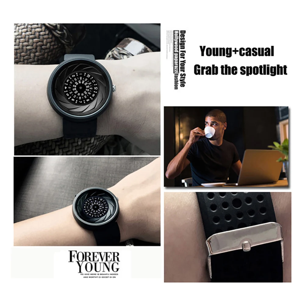 Men's Gift Enmex Creative Industrial Wristwatch - Digital Design Light Sports Fashion Quartz Watch