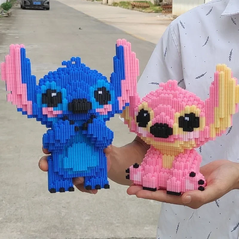 21CM Cute Stitch Building Block Toys Small Particle Bricks DIY 3D Model Assembly Children's Building Block Toys Birthday Gift - 4