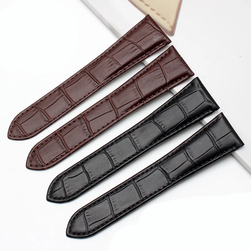 18 20 22Mm 23 24 25Mm Per Cartier Tank London Caliber Cinturino In Vera Pelle Cinturino Pieghevole In Pelle Bovina Bracciale Uomo Donna