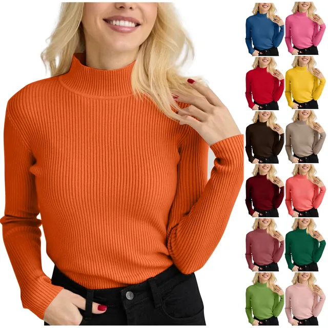 Pull Long Femme Ample – Tunique En Tricot épais, Manches Longues, Avec Poches, Couleur Unie