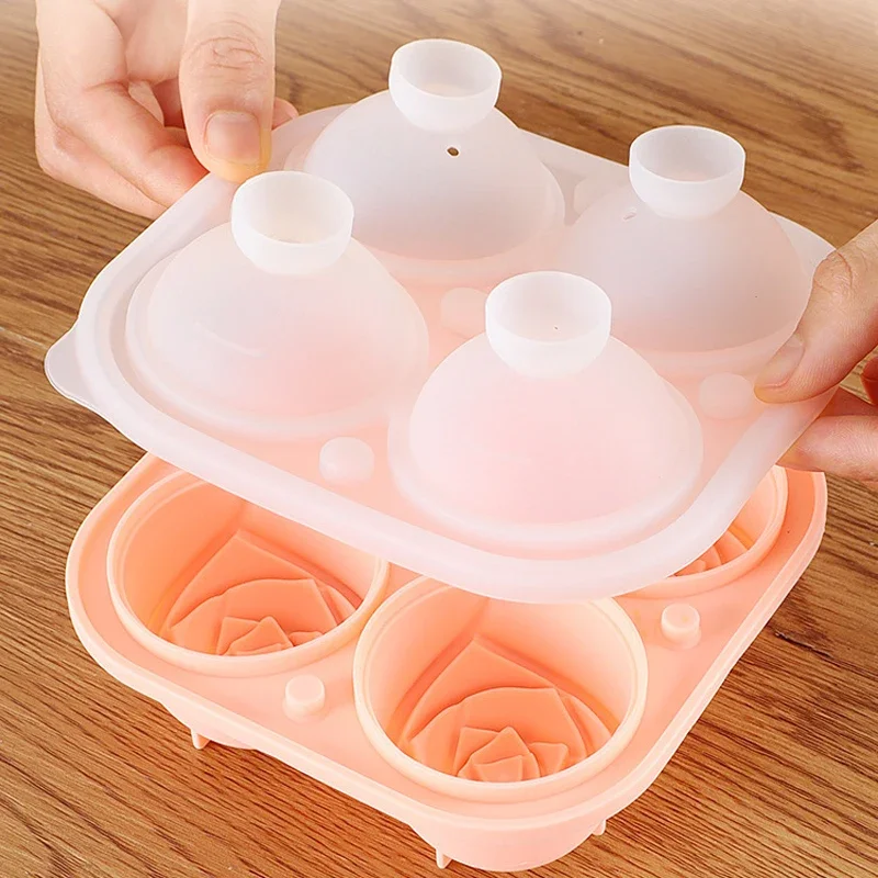 3D Rose Ice Molds And Heart Ice Molds Large Ice Cube Trays Make 6Giant Cute  Flower And Heart Shape Ice Silicone Rubber Fun Big Ice Ball Maker For