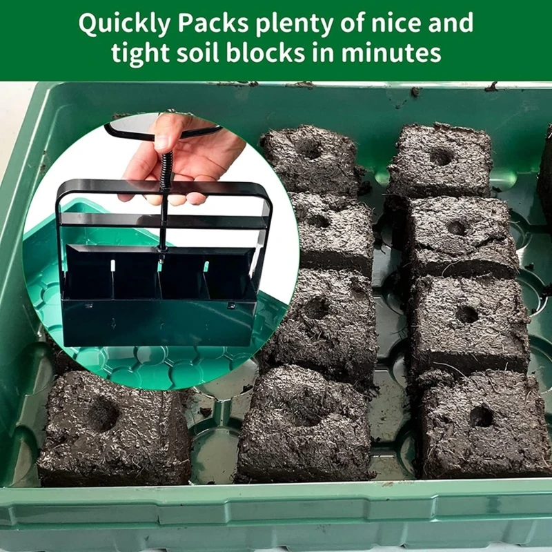 Soil Blocker Manual Soil Block Maker for Garden Lawn Farm Indoor and Outdoor Use R7UA 3