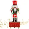 Christmas Ornaments Wooden Nutcracker Soldier Cartoon Character Music Box Home Tabletop Decoration Holiday Gifts 1