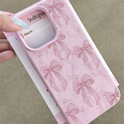 Chic Heart Bow PU Leather Phone Case Cover for X200 FE (S23992)