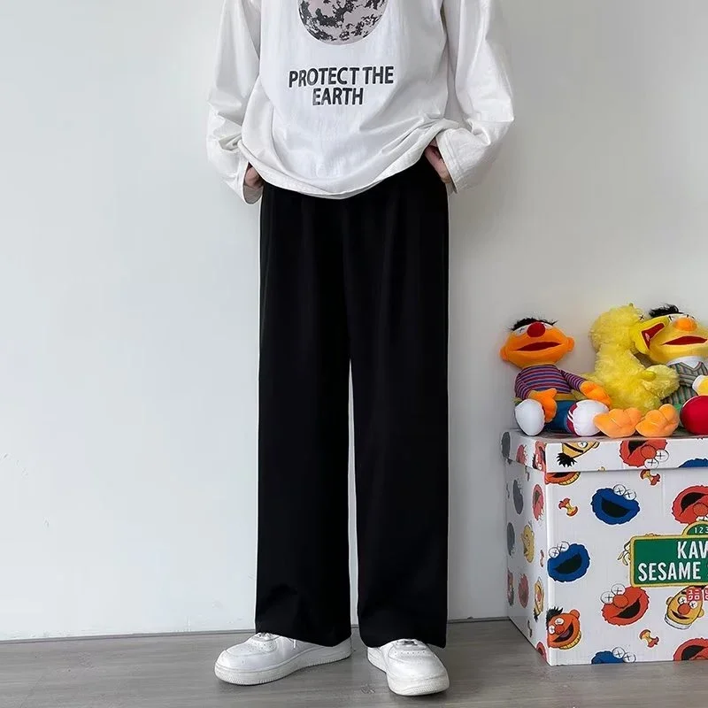 

Брюки мужские прямые повседневные, свободные тонкие штаны с широкими штанинами, для мальчиков