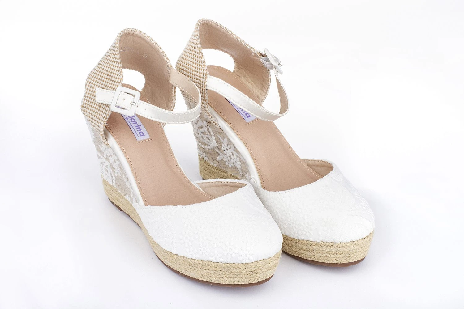 Zapatillas de Esparto Mujer, Marca Mandarina modelo LETICIA Alpargatas para Boda, Alpargata de Esparto para Novia, Zapato Cuña Alta Mujer, Calzado Ceremonia o Fiesta, Cuñas de 2023 zapato novia|Zapatos