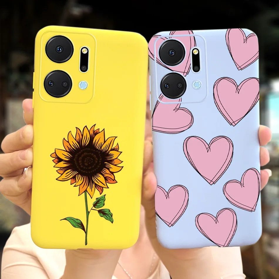 Beautiful Girl Sunflower Soft Silicone Bumper Phone Case