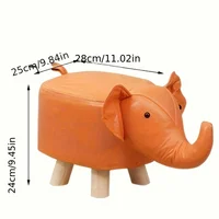 1 Elephant Stool Children's Animal Stool Cute and Creative Elephant Stool Solid Wood Technology Cloth Perfect for Living Room 5