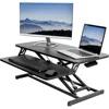 Height Adjustable 32 inch Stand Up Desk Converter, Quick Sit to Stand Tabletop Dual Monitor Riser Workstation 2