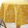 Nordic polyester cotton circular tablecloth  yellow rice font cotton linen printed tablecloths Tea table cover 3