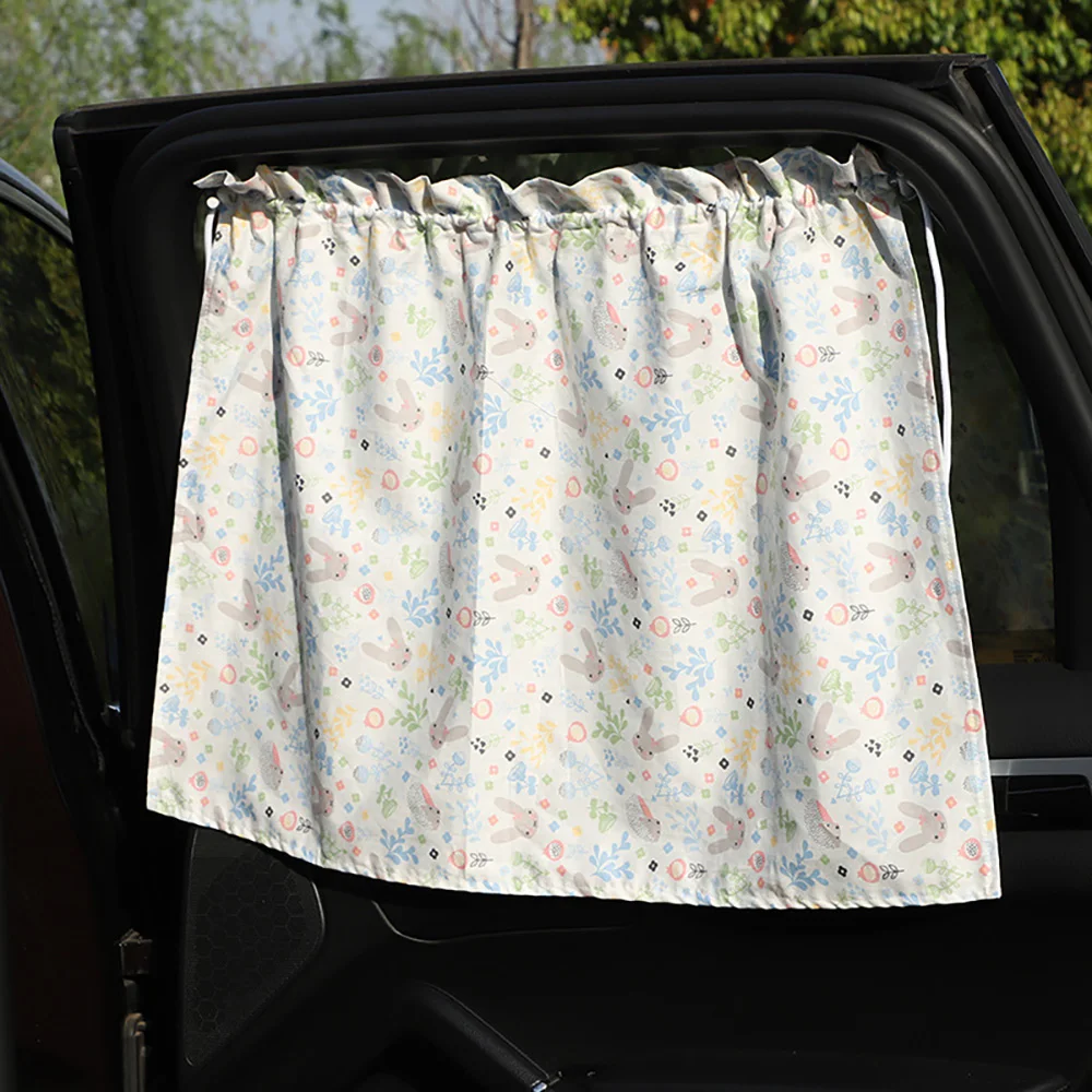 Cute Rabbit Cherry Travel Cotton Horse Children's Car Sunshade Windshield Sunshade Rear Side Window UV Protection Car C
