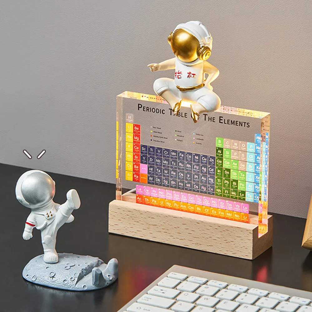 

Acrylic Periodic Table Display With Real Elements With Led Teaching School Day Birthday Gift Desktop Ornament Display Home Decor