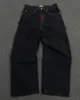 Y2K Jeans Mens Hip Hop Retro Skull Embroidery Washed Baggy Denim Pants New Straight Casual Loose Wide Leg Trouser Streetwear 3