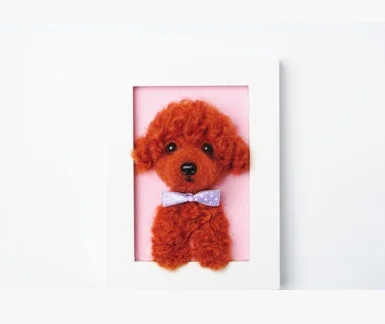 Five-inch frame cartoon animal set wool needlepoint kit wool felt needle felting decoration craft needlecraft DIY handmade