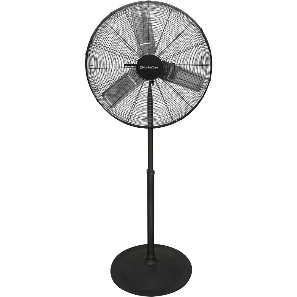 

Industrial Pedestal Fan, 30 inch, 3 Speed, High Velocity, Adjustable Height 56” to 76”, Metal, Meets OSHA Standards