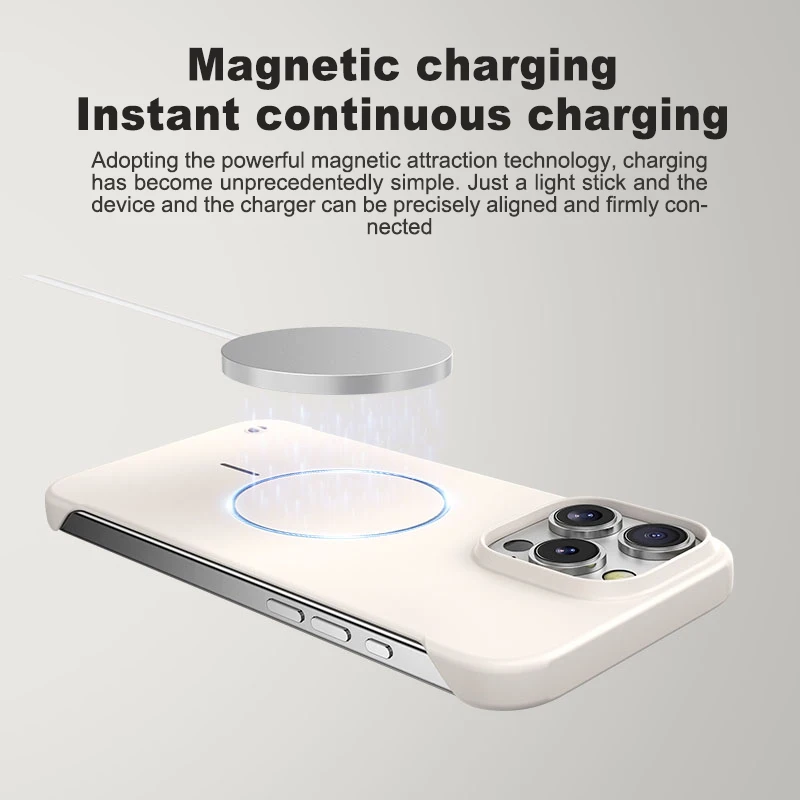 Ultra Slim Frameless Magnetic Wireless Charger-Compatible Phone Case