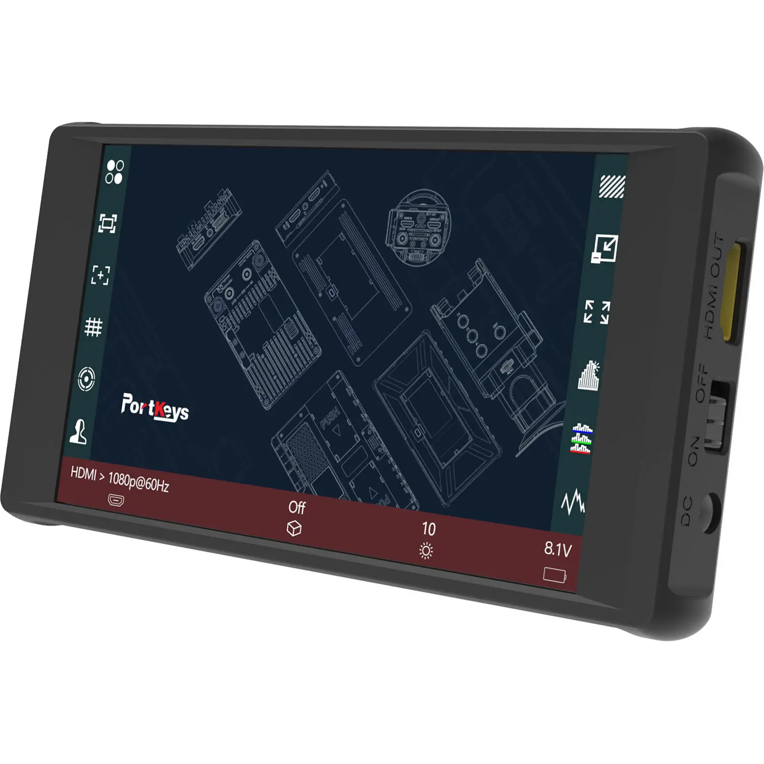 Portable DSLR field monitor Portkeys PT6 5.2 Inch PT5 II 5 inch Touchscreen Camera Field Monitor 3D LUT 600nit 1080P Display Live Streaming Assist Stretch