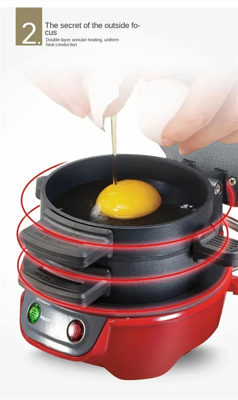 Description Picture 4 of itemMini Burger Sandwich Maker Machine Electric 110V 220V Bread Grill Baking Toaster Pancake Pan for Home Kitchen Breakfast Maker