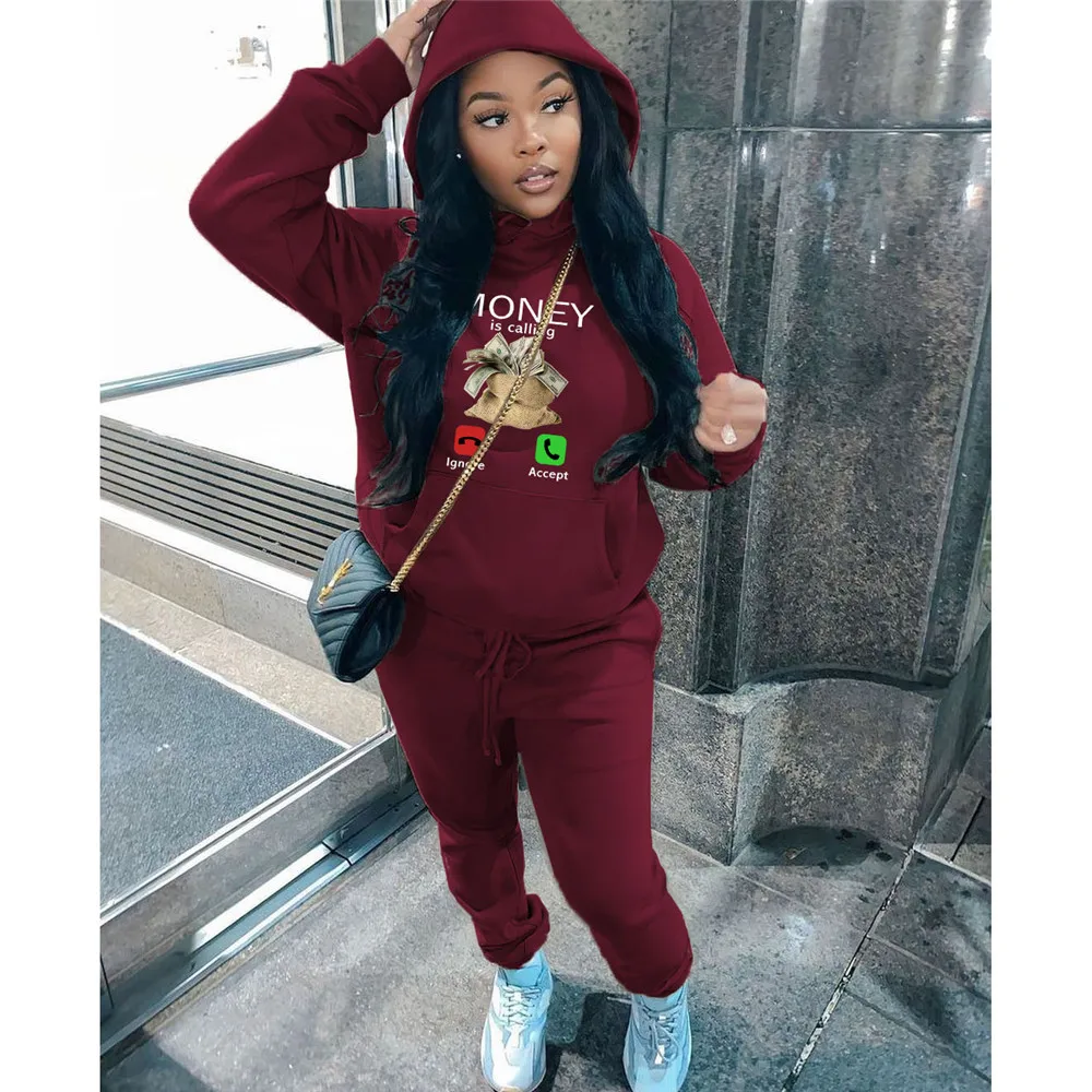 5 Wholesale Women Tracksuit Hoddies Pants 2 Piece Set Casual Print  Sportswear Long Sleeve Sweat Suit Streetwear Lady Outfit 8960 - AliExpress