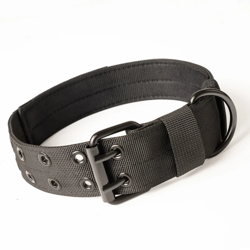 Durable Tactical Dog Collar and Leash Set - Adjustable Nylon for Training Medium to Large Dogs