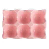 Kitchen Supplies Egg Tray Egg Rack Household Ceramic Tableware Supplies Egg Tray Egg Tray Pink 1
