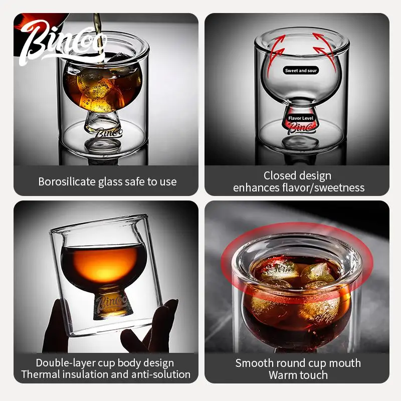 كوب قهوة زجاج مزدوج 80مل