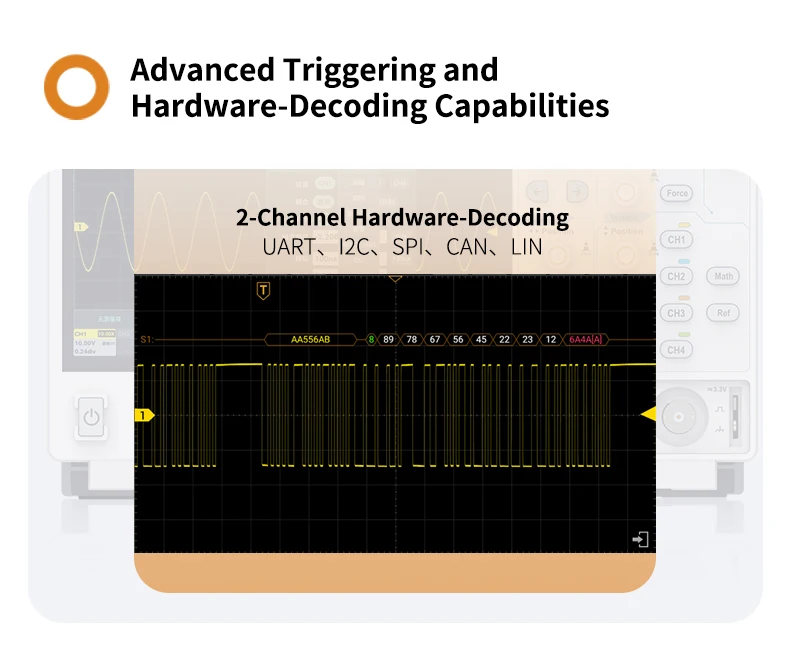 【 ADS800A】Portable Digital Oscilloscope 100MHz Bandwidth 1GSa/s 7" TFT-LCD Stora