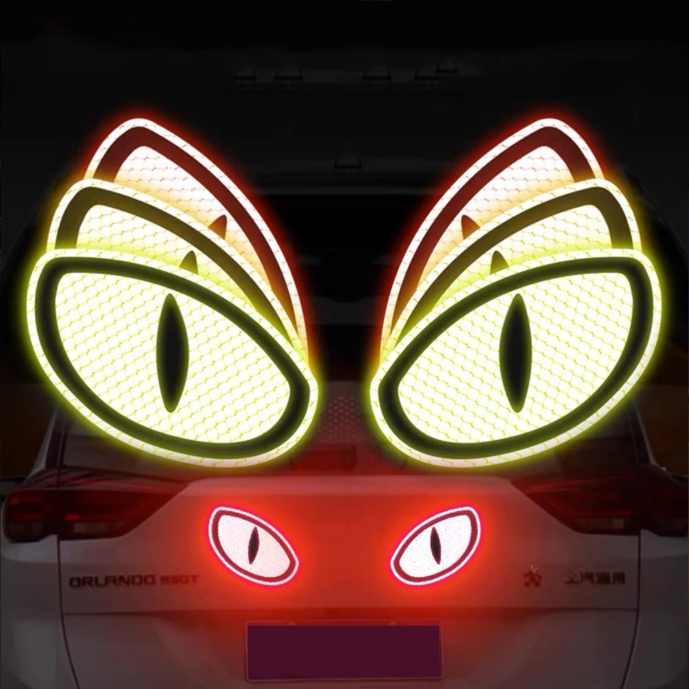 Warning Car Reflective Safety Tape Sticker Cat-eye Reflective Sticker Car Strips Auto Truck Motorcycle 2Pcs reflective tape bands,bike reflective tape,reflective stickers,reflective tape