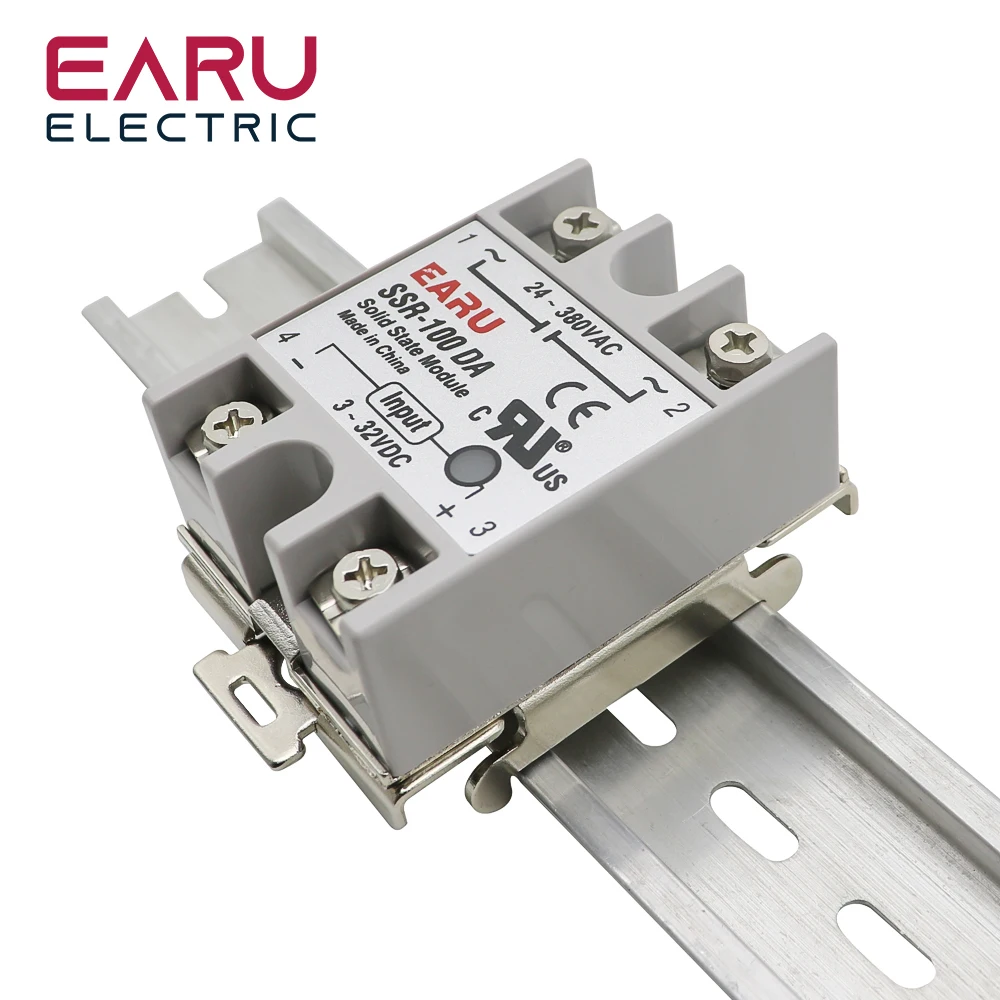 Single Phase SSR 35MM DIN Applicable To For DA AA DD VA VD LA Rail Fixed Solid State Relay Clip Clamp With 2 Mounting Screws