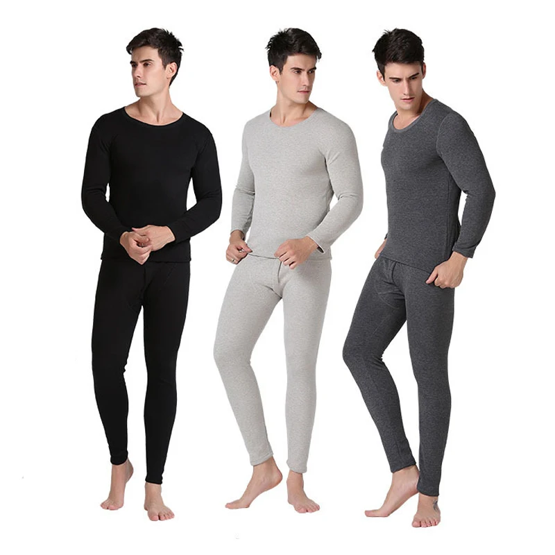 

New Thermal Underwear Men Autumn Winter O-Neck Long Pants Sets Keep Warm Comfortable Thick Cotton Sweater Thermo Underwear Sets