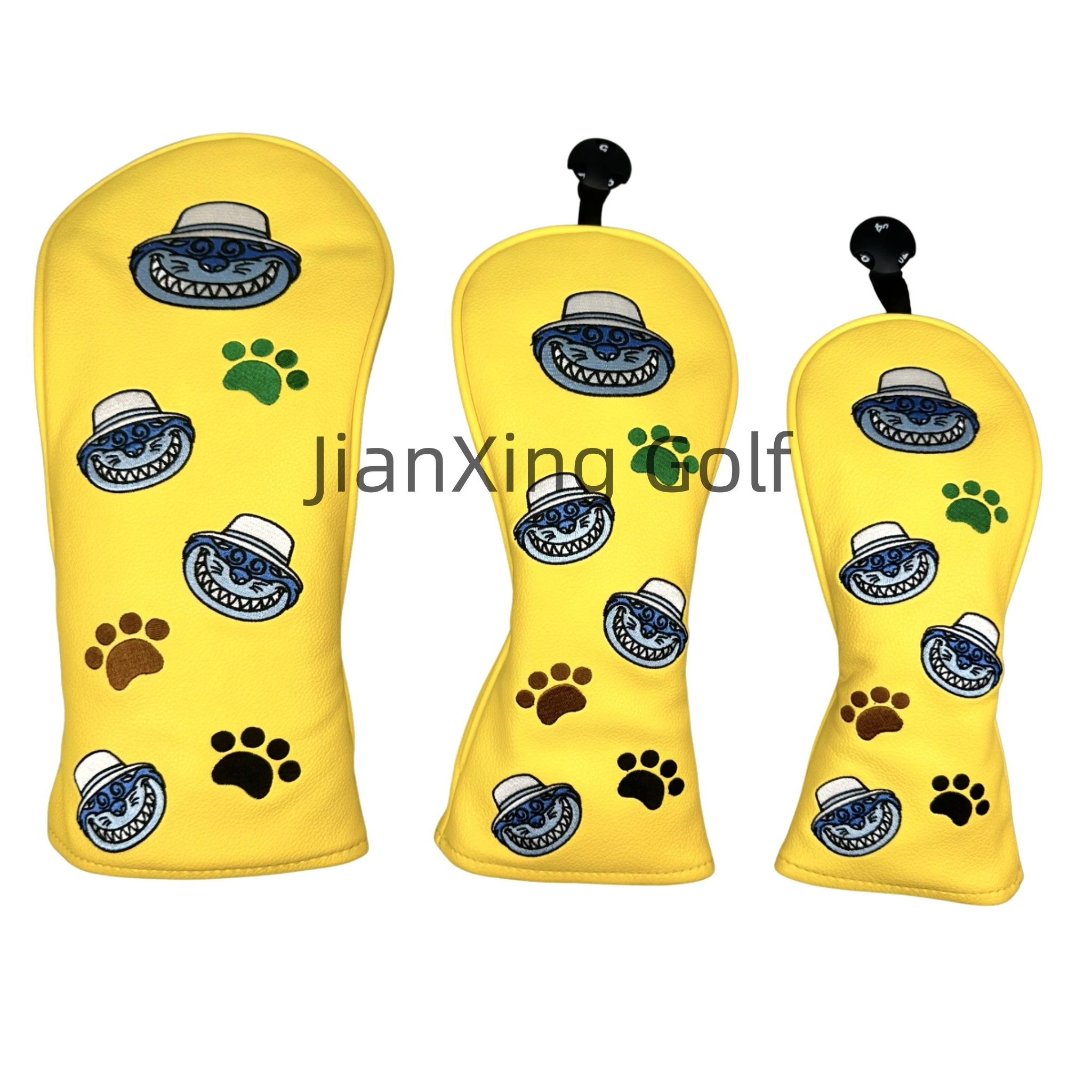

1pc Golf Coffee cat Pattern Head cover Driver Head Covers Fairway Wood Head Covers Hybrid Head Covers Putter Cover