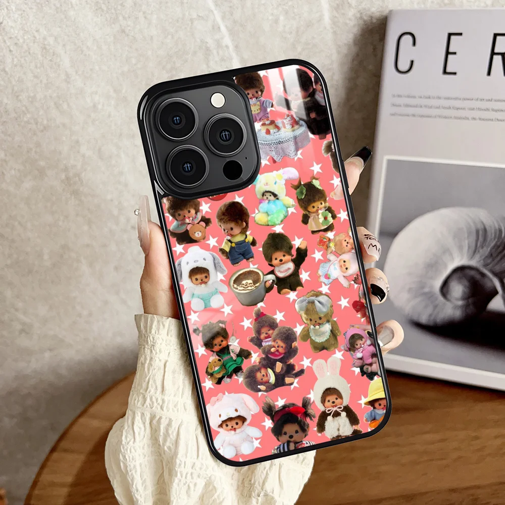 Niedliche Cartoon-M-Monchhichi-Handyhülle für iPhone 16 15 14 13 12 11 Pro Xs Max Mini Plus, rutschfest, stoßfest, harte Funda – Detail 11