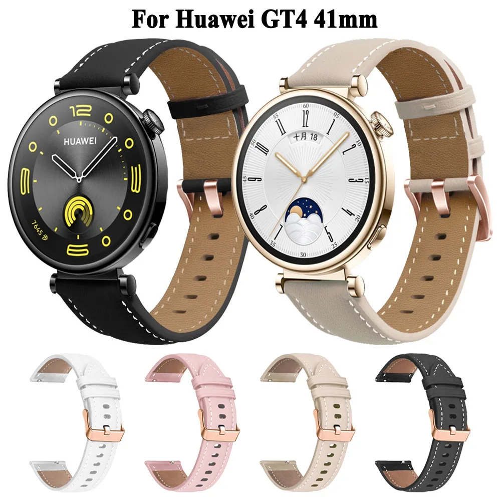 

18mm 20mm Soft Leather Watch Strap For Huawei Watch GT 4 41mm Wristband For Huawei Watch GT 3 Pro 43mm GT3 GT2 42mm Bracelet