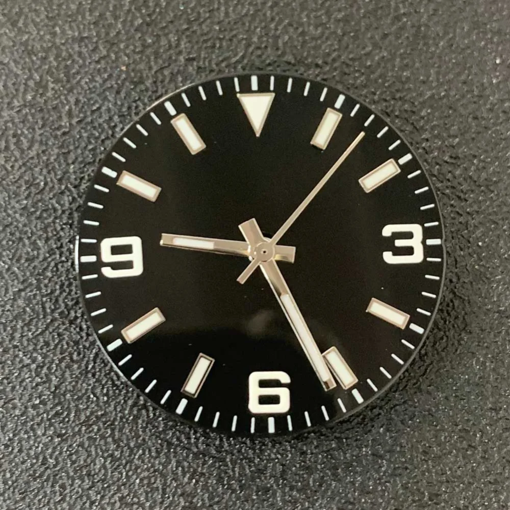 29mm Watch Dial Watch Hands Set Green Luminous Watches Accessories Repair Parts Fit 8215 8200 2813 Mechanical Movement