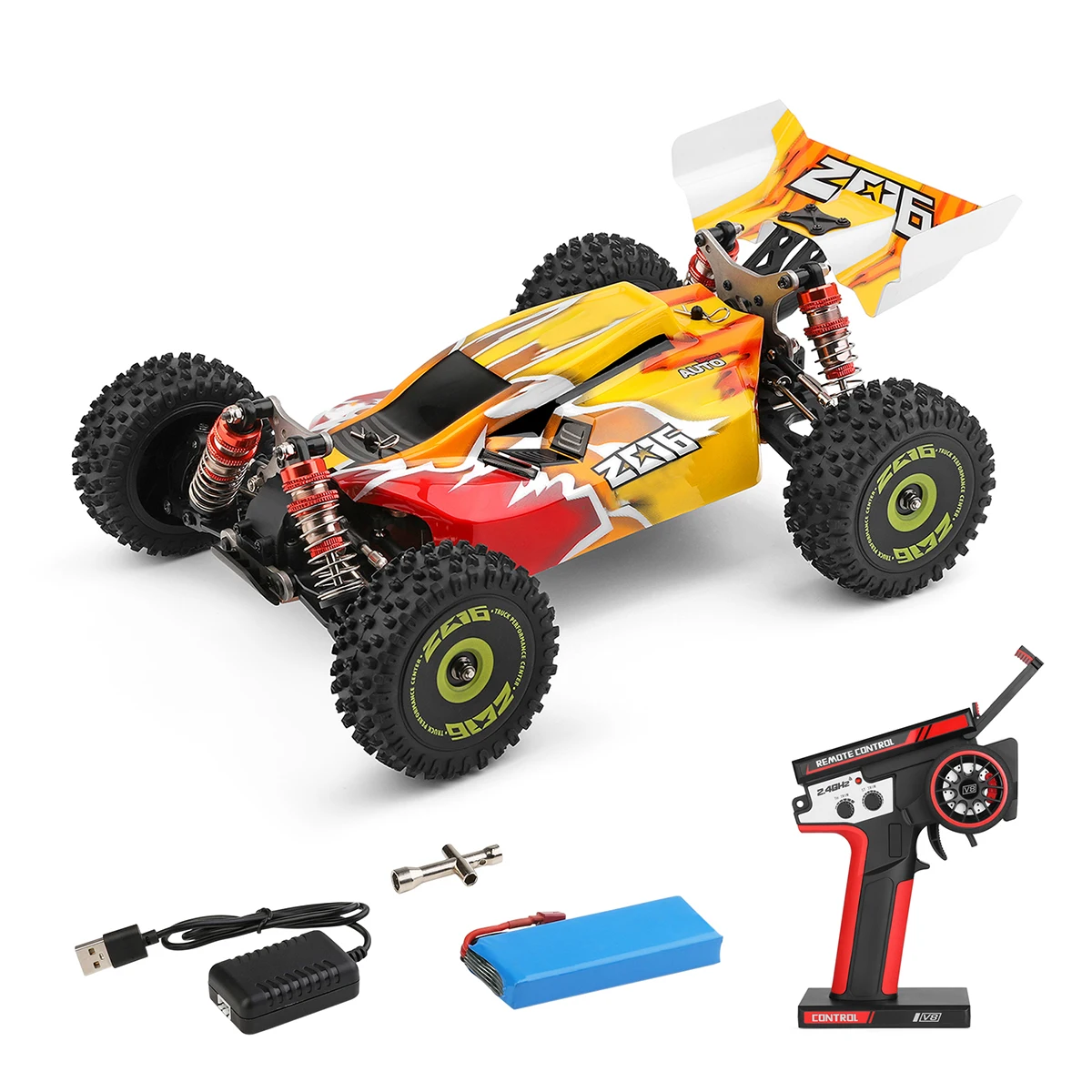 Wltoys XKS 144001 RC Car 75km/h Remote Control Car Off-Road Car High Speed 1/14 2.4GHz Racing Car 4WD RTR with Metal Chassis 3