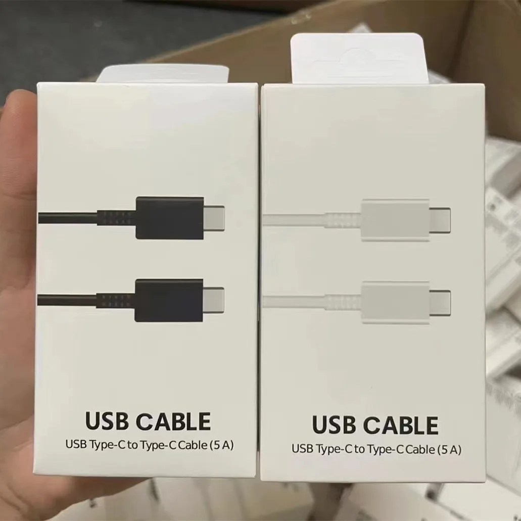

10Pcs/Lot Original 45W 5A Cable Type C to Type-C Date Cable Fast Charger C-C Cable For S23 S22 S21 S20 Note20 PD USB-C Cable