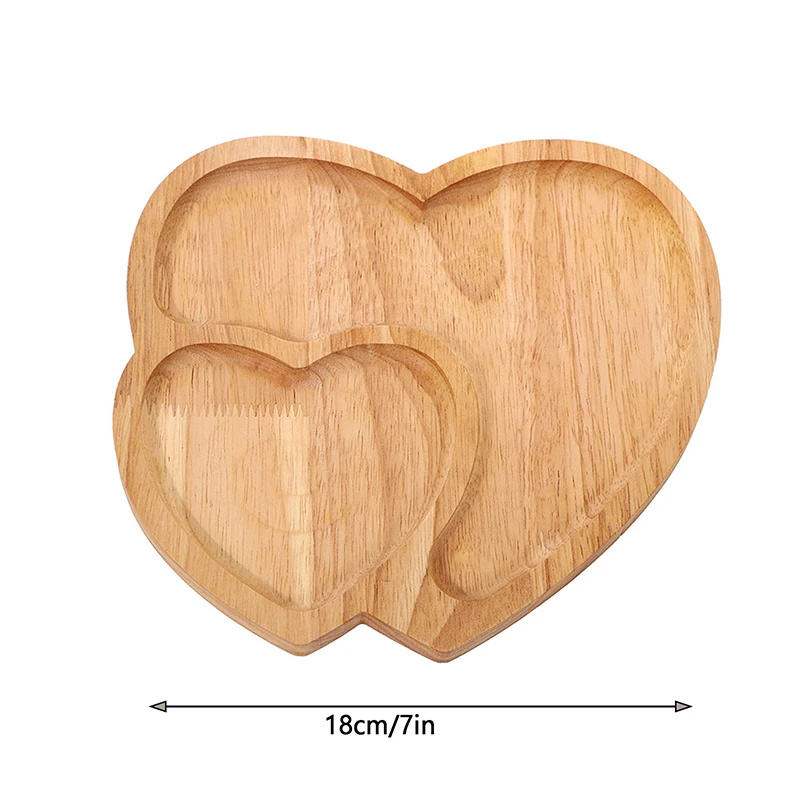 Wooden Tray Heart-Shaped Cheese Board Salad Cake Plate Decoration For Snacks Candied Fruits Valentine's Day Decoration