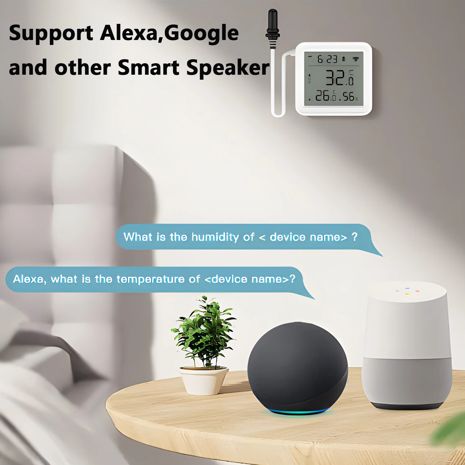 Tuya Smart WiFi/ZigBee Temperature & Humidity Sensor External Probe 12/24H Switch Work With Alexa Google Assistant temperature humidity meter air thermohygrometer