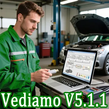 Strumento Diagnostico Vediamo 5.1.1, Attrezzo per Ispezione e Riparazione Auto, Scanner OBD2 per Veicoli, Vediamo 5.01.01 Riparazione