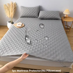 Waterproof Soft-Breathable Elastic-Fit Mattress Protector Cover - Multi-Color Options - 180x200cm (Grey)